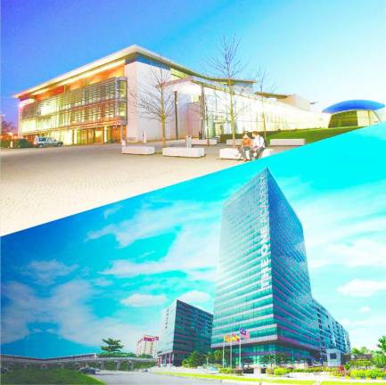 (Top) University of Hertfordshire’s de Havilland Campus in Hatfield, UK and (bottom) The One Academy campus in Bandar Sunway, Petaling Jaya.
