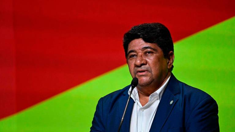 Brazil’s Football Confederation president Ednaldo Rodrigues delivers a speech during a press conference in Rio de Janeiro, Brazil on May 10, 2024. AFPpix