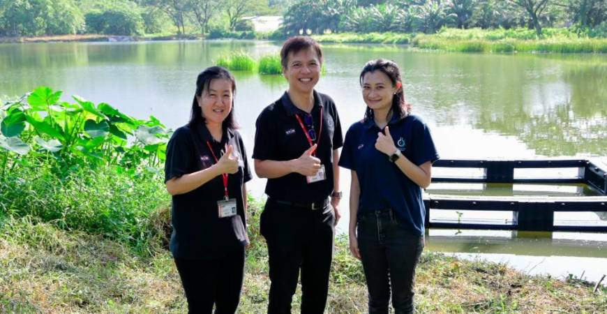 The team behind Lake 5’s revitalisation project at Kampar (from left): Dr Ooi, Dr Wong, and Dr Teoh