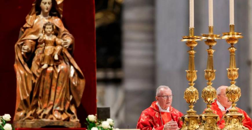 Cardinals attend the Holy Mass, celebrated for the election of the new pope, presided over by the Dean of the College of Cardinals, Cardinal Giovanni Battista Re, in St. Peter’s Basilica, at the Vatican, May 7, 2025. REUTERSpix